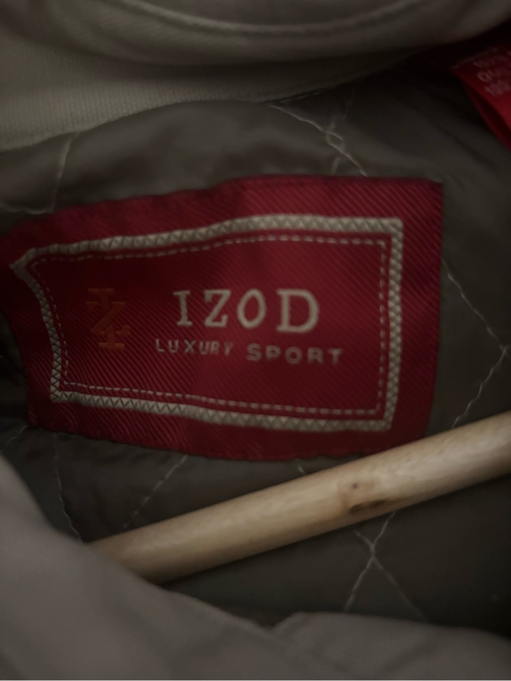 Izod Khaki Quilted Jacket with Red Label